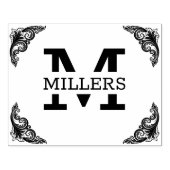 Extra groot aangepast monogram rubberstempel (Afrduk)