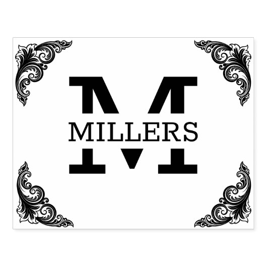 Extra groot aangepast monogram rubberstempel (Afrduk)