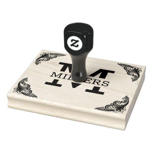 Extra groot aangepast monogram rubberstempel (Stempel)