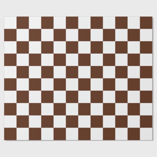 Extra groot, bruin en wit chequepapier cadeaupapier (Vlak)