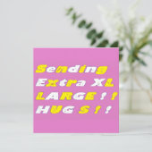 Extra groot design Roze gele witte grafische kaart (Staand voorkant)