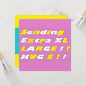 Extra groot design Roze gele witte grafische kaart (Voorkant / Achterkant in situ)