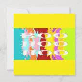 Extra groot design Roze gele witte grafische kaart (Achterkant)