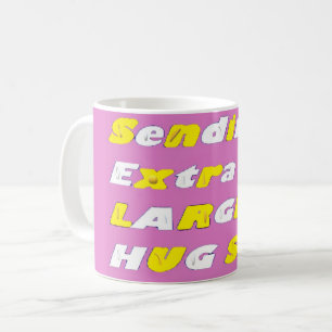 Extra groot design Roze gele witte grafische kaart Koffiemok