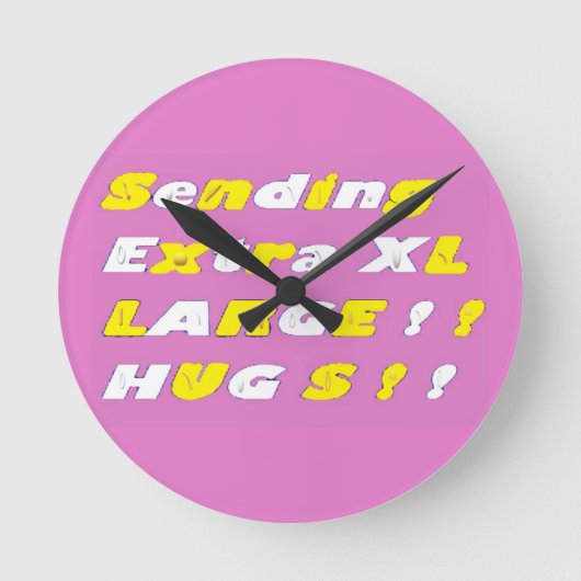 Extra groot design Roze gele witte grafische kaart Ronde Klok (Voorkant)