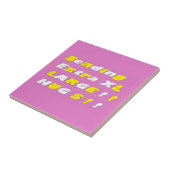 Extra groot design Roze gele witte grafische kaart Tegeltje (Zijkant)