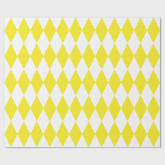 Extra groot geel en wit Harlequin Cadeaupapier (Vlak)