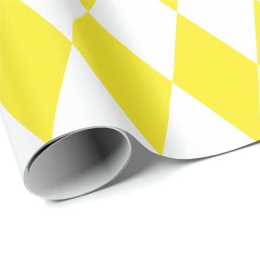 Extra groot geel en wit Harlequin Cadeaupapier (Rol Hoek)