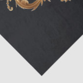 Extra Groot Goud op Zwarte Barok Bloemen Decoupage Tissuepapier (Detail)