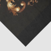 Extra Groot Goud op Zwarte Barok Bloemen Decoupage Tissuepapier (Detail)