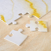 Extra groot hard elegant goud glitter wit marmer legpuzzel (Zijkant)