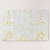 Extra groot hard elegant goud glitter wit marmer legpuzzel (Horizontaal)