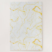 Extra groot hard elegant goud glitter wit marmer legpuzzel (Verticaal)