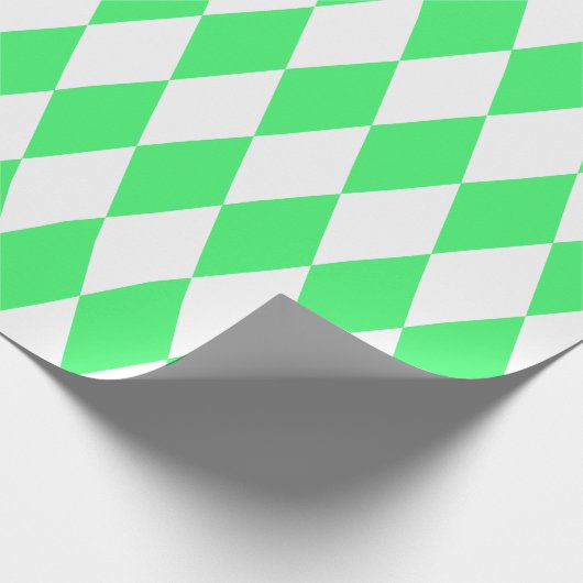 Extra groot lichtgroen en wit harlequin cadeaupapier (Hoek)