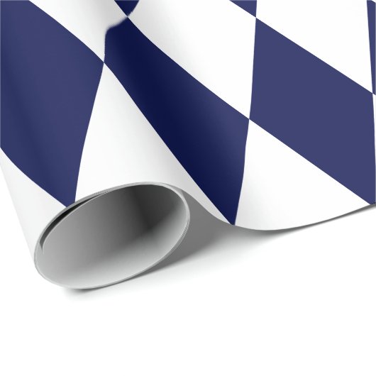 Extra groot marineblauw en witte harlequin cadeaupapier (Rol Hoek)