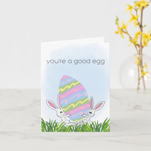 Extra groot paasei kaart (Gele Bloem)