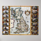 Extra groot Poster -  kaart van het Verenigd Konin (Voorkant)