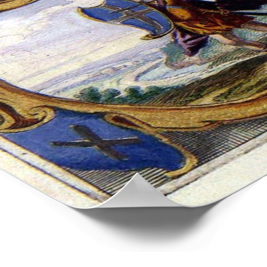 Extra groot Poster -  kaart van het Verenigd Konin (Hoek)