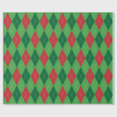 Extra Groot Rood en Groen Argyle Inpakpapier (Vlak)