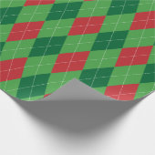 Extra Groot Rood en Groen Argyle Inpakpapier (Hoek)