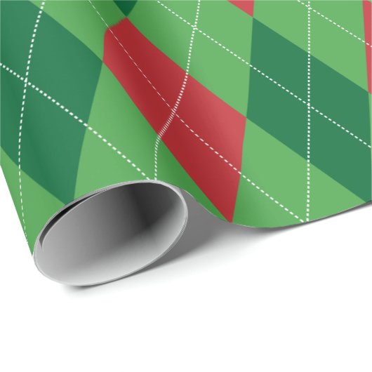 Extra Groot Rood en Groen Argyle Inpakpapier (Rol Hoek)