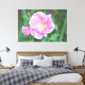 Extra groot roze rooscanvas canvas afdruk (Insitu (Slaapkamer))