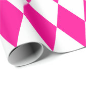 Extra groot warm roze en witte harlequin cadeaupapier (Rol Hoek)