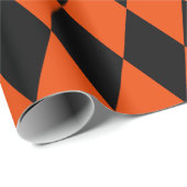 Extra groot zwart en helder Oranje Harlequin Cadeaupapier (Rol Hoek)