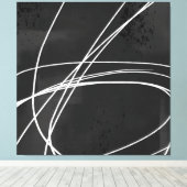 Extra groot zwart-wit, modern, Abstract Canvas Afdruk (Insitu (Houten vloer))