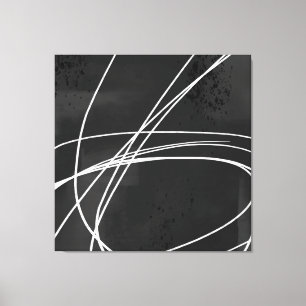 Extra groot zwart-wit, modern, Abstract Canvas Afdruk