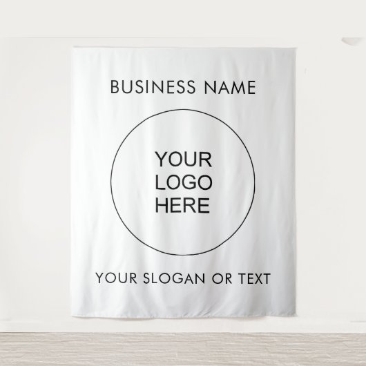 Extra grote achtergrond Uw Logo Slogan Verticaal Wandkleed (Voorkant)