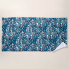 Extra grote badhanddoek bubbels badkamer Aqua Blue