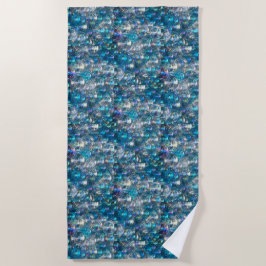 Extra grote badhanddoek bubbels badkamer Aqua Blue