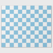 Extra grote, blauwe en witte cheques cadeaupapier (Vlak)