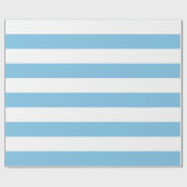 Extra grote blauwe en witte strepen cadeaupapier (Vlak)