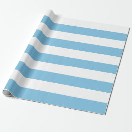 Extra grote blauwe en witte strepen cadeaupapier