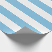 Extra grote blauwe en witte strepen cadeaupapier (Hoek)