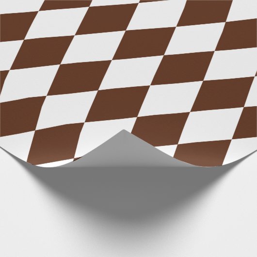 Extra grote bruine en witte harlequin cadeaupapier (Hoek)