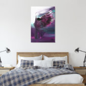 Extra grote Christelijke Abstracte Angel Paarse Canvas Afdruk (Insitu (Slaapkamer))