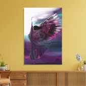 Extra grote Christelijke Abstracte Angel Paarse Canvas Afdruk (Insitu (Woonkamer))
