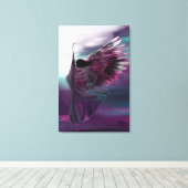 Extra grote Christelijke Abstracte Angel Paarse Canvas Afdruk (Insitu (Houten vloer))