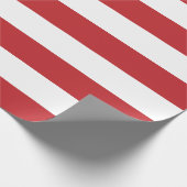 Extra grote, donkerrode en witte strepen cadeaupapier (Hoek)