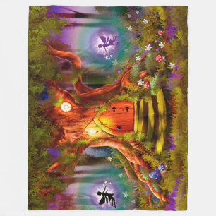 Extra grote fleece deken Magic Fairy Tree