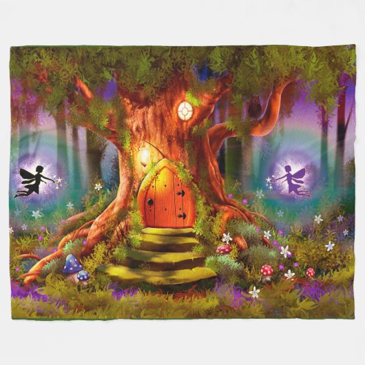 Extra grote fleece deken Magic Fairy Tree (Voorkant (Horizontaal))
