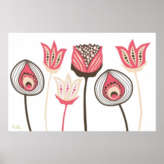 Extra grote  Funky Flower Designer Art Poster (Voorkant)