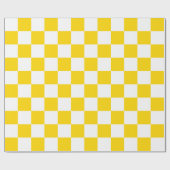 Extra grote gouden Gele en Witte Controles Cadeaupapier (Vlak)