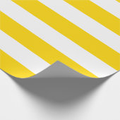 Extra grote gouden Gele en Witte Stripes Cadeaupapier (Hoek)