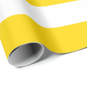 Extra grote gouden Gele en Witte Stripes Cadeaupapier (Rol Hoek)