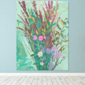 Extra grote herfstbloemen canvas afdruk (Insitu (Houten vloer))