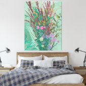 Extra grote herfstbloemen canvas afdruk (Insitu (Slaapkamer))